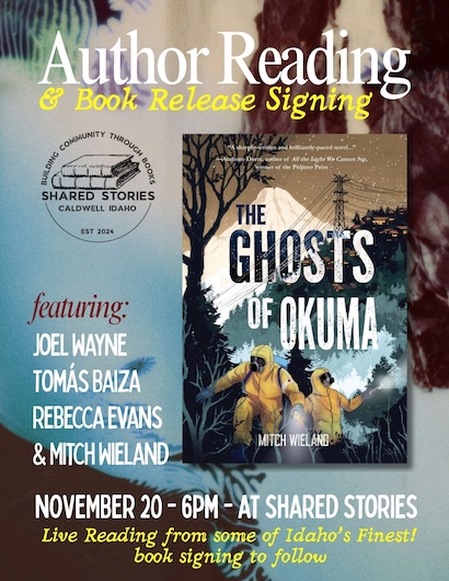 Author reading 20 November 6 p.m. at Shared Stories in Caldwell 